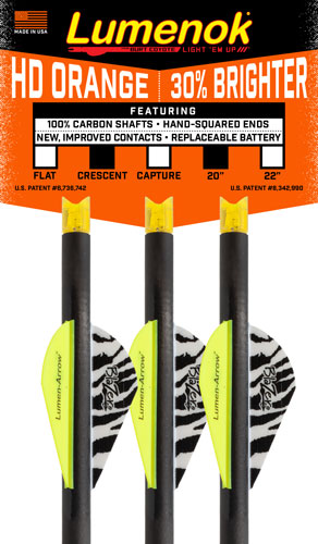 Lumenok Xbow Arrow 20" Carbon HD Orange Crescent Nock 3-Pack