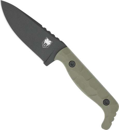 CobraTec Knives Kingpin 4" D2 Drop Point Fixed Blade OD Green G10 - Kydex