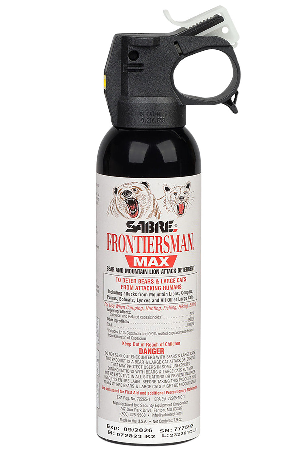 Sabre Frontiersman MAX Bear & Mountain Lion Spray 7.9 oz - 40 ft Range