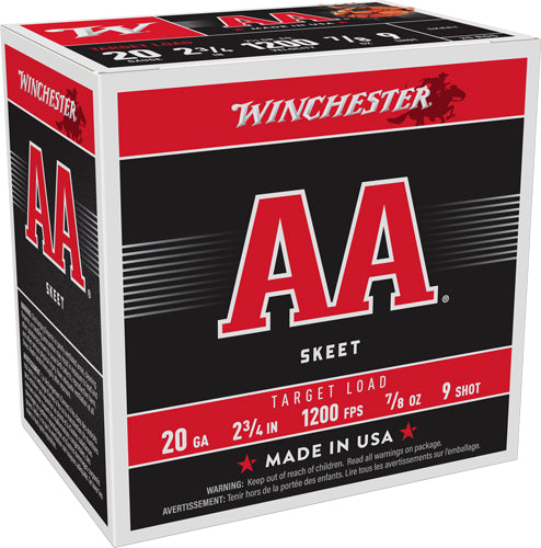 Winchester Ammo AA 20 Gauge 2.75" 7/8 oz #9 Shot 1200 fps 250 Rd Case
