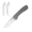 Outdoor Edge Razor VX1 3" Folding Plain Edge 420J2 SS Cool Gray Aluminum Spring Assist