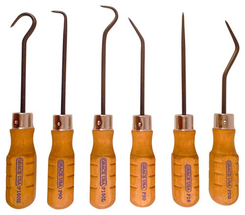 Grace USA 6-Piece Hook & Pick Set - Steel - Made in USA