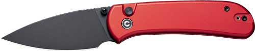 Civivi Knives Qubit 2.98" 14C28N Black Stonewashed Drop Point - Red Aluminum Button Lock Folder