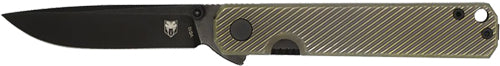 CobraTec Knives Blackjack 3" VG10 Drop Point Folding Knife - Black G-10/Bronzed Titanium Scales