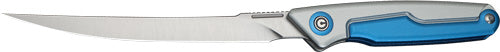 Civivi Knives Shawka 5.81" 14C28N Trailing Point Folding Fillet Knife - Silver Blue Aluminum