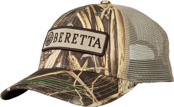 Beretta Patch Trucker Hat Realtree Max-7 Camo Mesh Back - Cotton