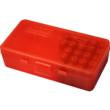 MTM Case-Gard P509M29 9mm Luger/.380 ACP 50rd Flip-Top Clear Red Polypropylene Ammo Box