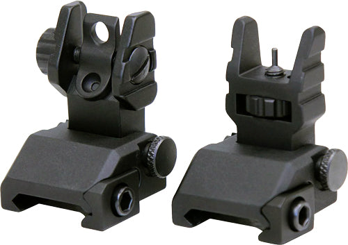 Guntec USA RAPS Rapid Acquisition Precision AR-15 Flip-Up Iron Sight Set - Matte Black