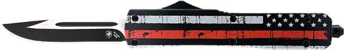 Templar Knife Slim OTF Back The Red 3.1" Black Drop Point Automatic Knife