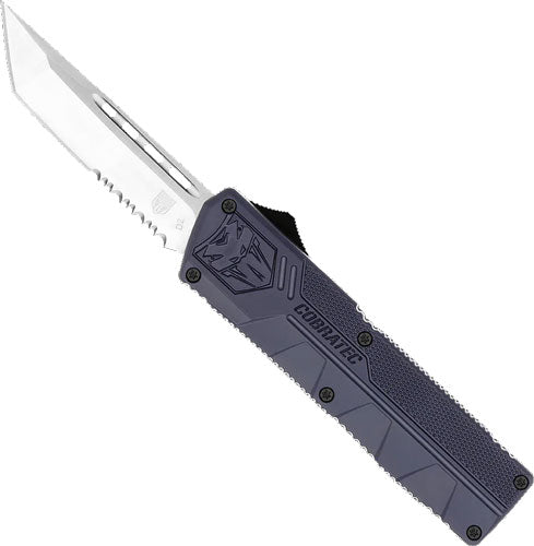 CobraTec Knives Lightweight OTF NYPD Blue 3.25" Tanto Serrated D2 Steel Automatic
