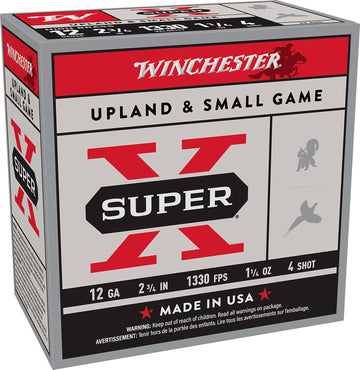 Winchester Ammunition Super-X 12 Gauge 2.75" 1-1/4 oz #4 Shot 1330 fps - 25 Rd Box