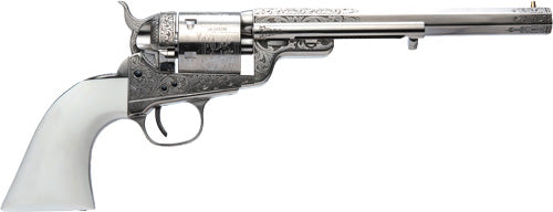 Cimarron 1851 Richards-Mason Wild Bill Hickok .38 Special 7.5" 6-Shot SAO Revolver - Nickel Engraved