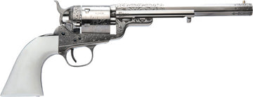 Cimarron 1851 Richards-Mason Wild Bill Hickok .38 Special 7.5" 6-Shot SAO Revolver - Nickel Engraved