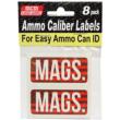 MTM Ammo Caliber Labels MAGS 8-Pack - 2.25" x 1.08" Polymer Red & White