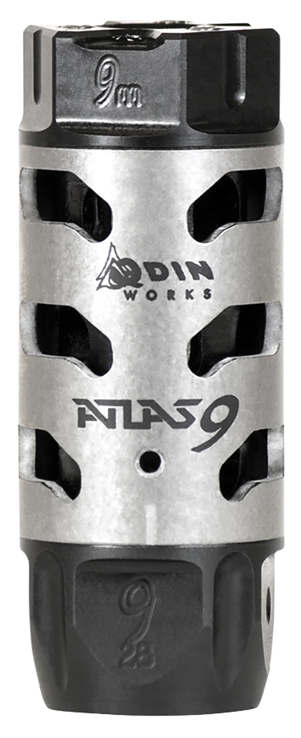 Odin Works Atlas 9 Compensator 9mm 1/2x28 416R Stainless - Black Nitride