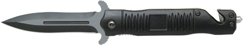 American Buffalo Knife & Tool Black Stiletto 3.5" Carbon Steel Assisted Opener Folding Knife