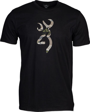 Browning Buckmark Camo Short Sleeve T-Shirt - Black/Ovix - Large