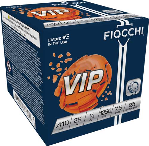 Fiocchi VIP 410 Bore 2-1/2" 1/2 oz #7.5 Shot 1250 fps - 250 Rd Case