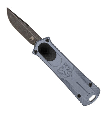 CobraTec Knives California OTF 952 Gen II 1.75" D2 Drop Point Grey Aluminum