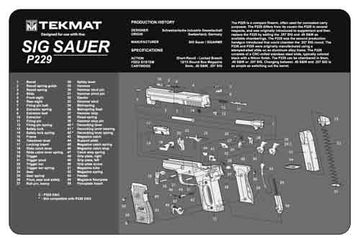 TekMat Armorers Bench Mat 11" x 17" Sig Sauer P229 Pistol Cleaning Mat