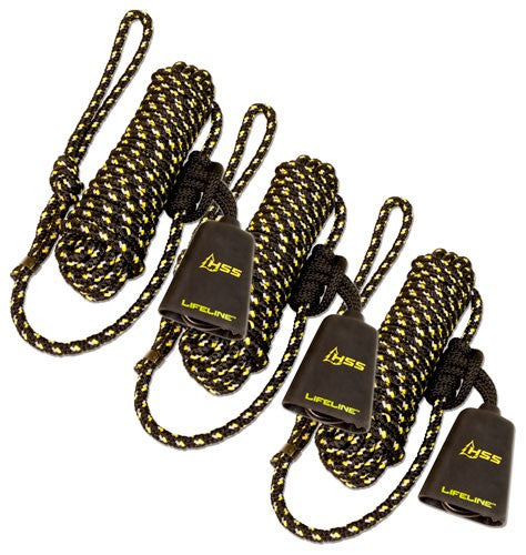 Hunter Safety System LLS3+ 30' Reflective Lifeline w/Single Carabiner 3-Pack