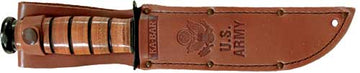 Ka-Bar US Army Fighting/Utility Knife 7" Part Serrated w/Leather Sheath