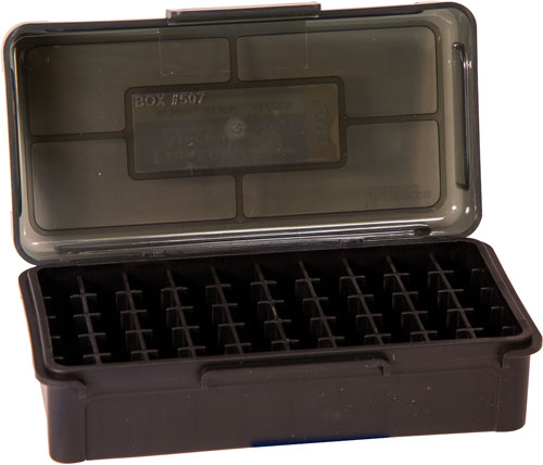 Frankford Arsenal Hinge-Top Ammo Box 10mm/.40 S&W/.45 ACP 50-Rd Black/Smoke Polymer