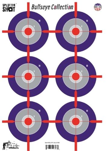 Pro-Shot Products Splatter Shot Multi-Bullseye 12x18 Heavy Tag Paper Target 8-Pack
