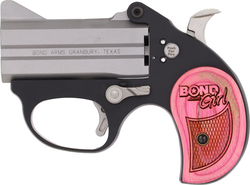 Bond Arms Stinger Girl 380 ACP 3" 2-Rd Derringer - Stainless Barrel/Pink Wood Grips