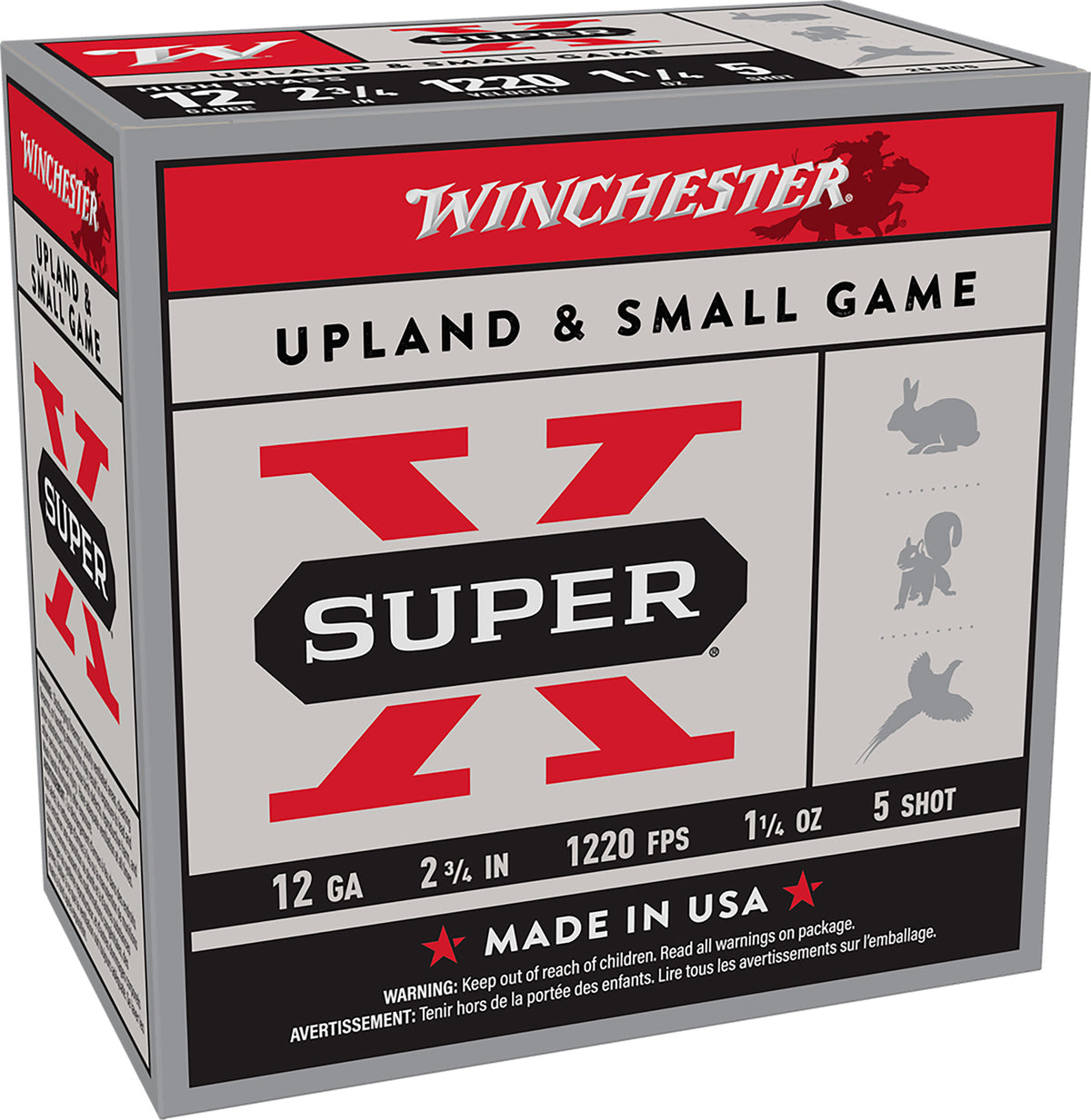 Winchester Ammunition Super-X 12 Gauge 2.75" 1-1/4 oz #5 Shot 1220 fps - 25 Rd Box