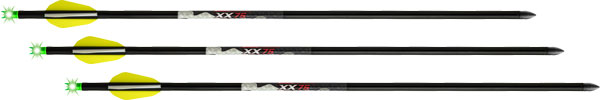 Ten Point Wicked Ridge XX75 20" Alpha-Brite Aluminum Crossbow Arrow - 3 Pack