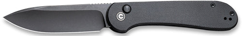 Civivi Knives Button Lock Elementum 3.47" 14C28N Black Stonewash Folding Knife - Black G-10