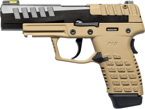 Kel-Tec P15 9mm 4" 15+1 Tan Semi-Auto Pistol - HI-VIZ Sights
