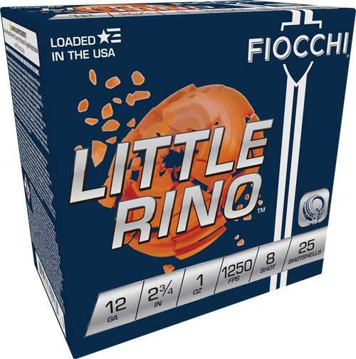 Fiocchi Little Rino 12 Gauge 2.75" 1 oz #8 Shot 1250 fps - 250 Rd Case
