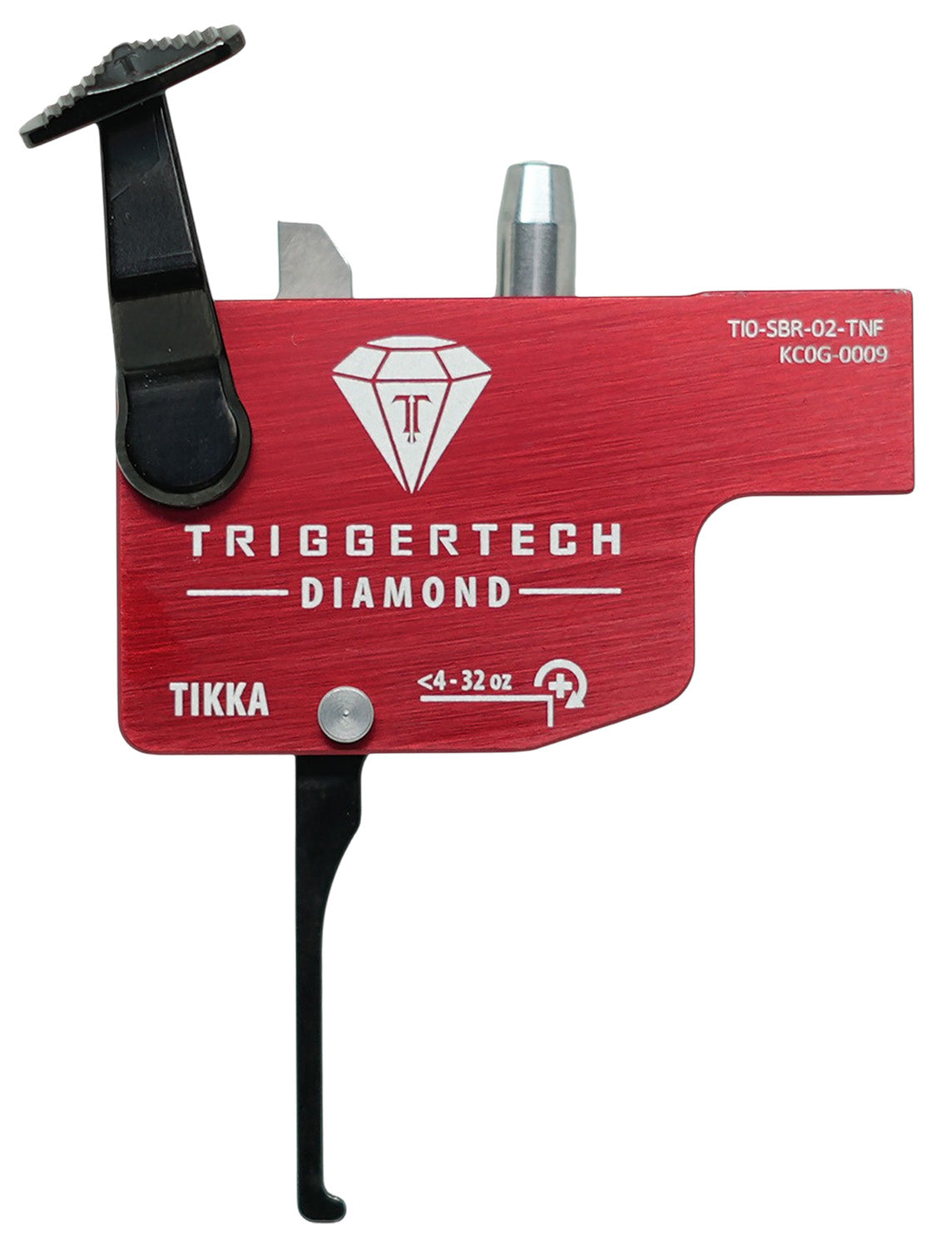 TriggerTech Diamond Tikka T3/T3x/T1x Single-Stage Flat Trigger - Right Hand - Black/Red