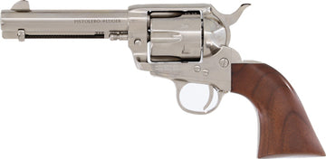 Cimarron Pistolero 9mm Luger 4.75" 6-Shot Single Action Revolver - Nickel/Walnut