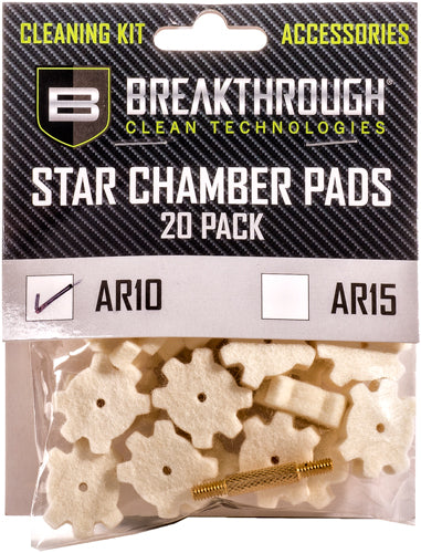 Breakthrough Clean AR-10 Star Chamber Pad 20-Pack with #8-32 Thread Adapter