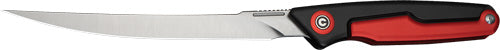 Civivi Knives Shawka 5.81" 14C28N Satin Trailing Point Folding Fillet Knife - Black/Red Aluminum