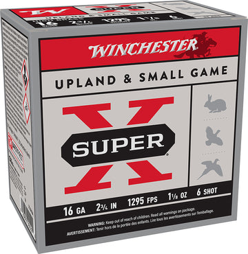 Winchester Ammunition Super-X 16 Gauge 2.75" 1-1/8 oz #6 Shot 1295 fps - 25 Rd Box