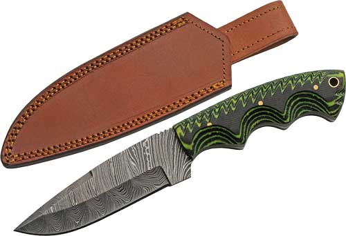 SZCO Rite Edge Tree Ridge 5" Damascus Fixed Blade Knife w/ Sheath