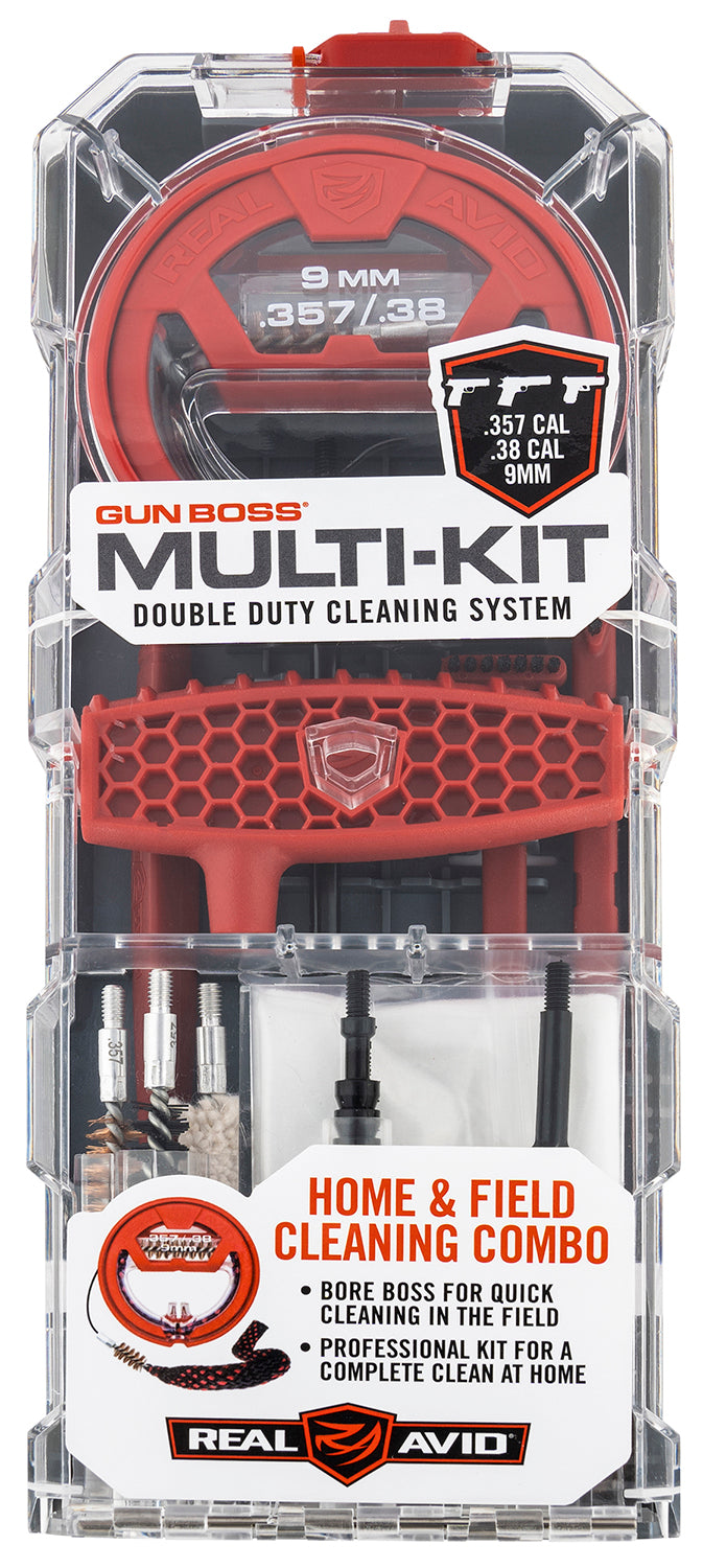 Real Avid Gun Boss Multi-Kit .357/.38/9mm Handgun Cleaning Kit w/ Bore Boss