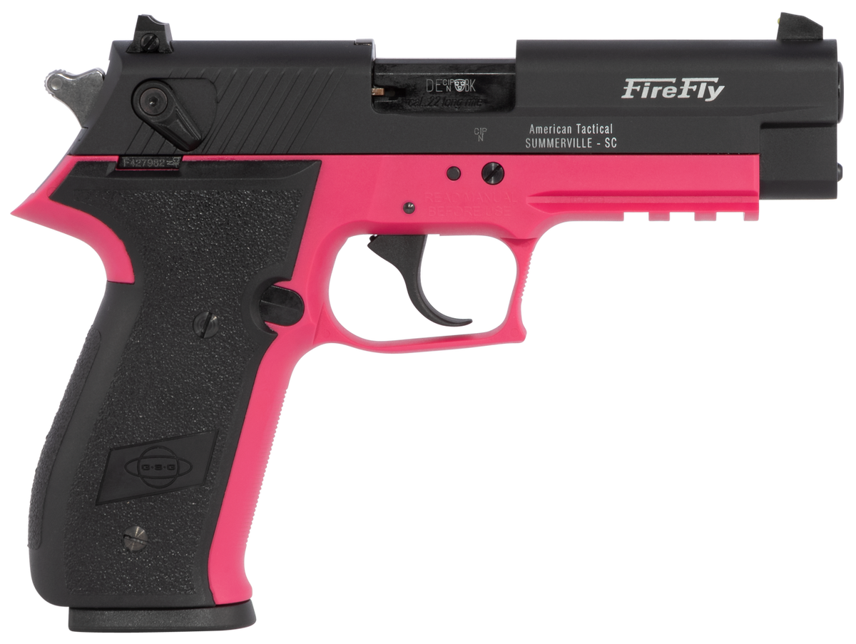 GSG FireFly 22 LR, 4" Barrel, Pink Frame, Black Slide/Grip, 10rd