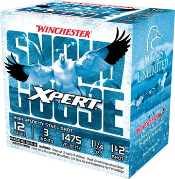 Winchester Ammunition Xpert Snow Goose 12 Gauge 3" 1-1/4 oz #1 & #2 Steel Shot 25 Rd - Box or Case
