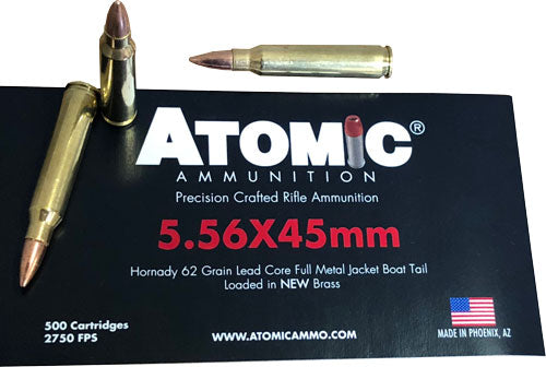 Atomic 5.56x45mm NATO 62gr FMJ 500-Rd Bulk