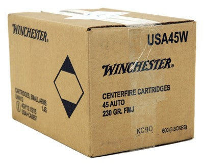 Winchester USA 45 ACP 230gr FMJ-RN - 600 Round Case