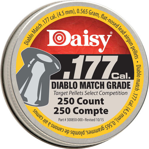 Daisy Match Grade .177 8.18gr Lead Flat Nose Pellet 2500ct (10x250ct) - 10-Pack Case
