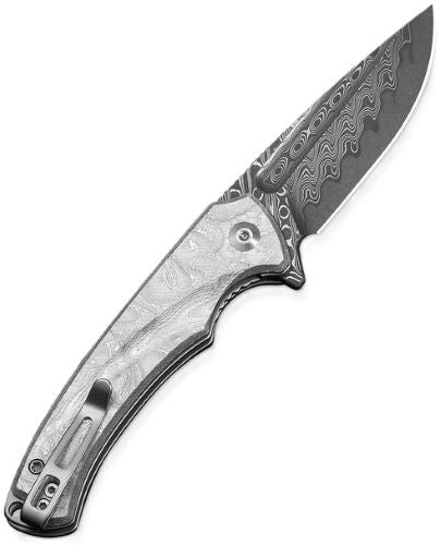 Civivi Knives Voidflare 2.92" Damascus Drop Point Folding Knife - G10/Aluminum Foil Handle