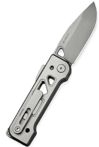 WE Knife Tyro 2.91" CPM-20CV Stonewashed Folding Superlock Knife - Gray Titanium