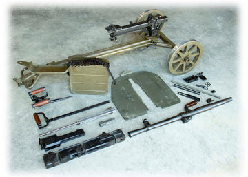 Polish CKM wz. 43 "SG-43 Goryunov" 7.62x54R Parts Kit - Cegielski Build with Original Intact Barrel & Wheeled Carriage Mount and Shield