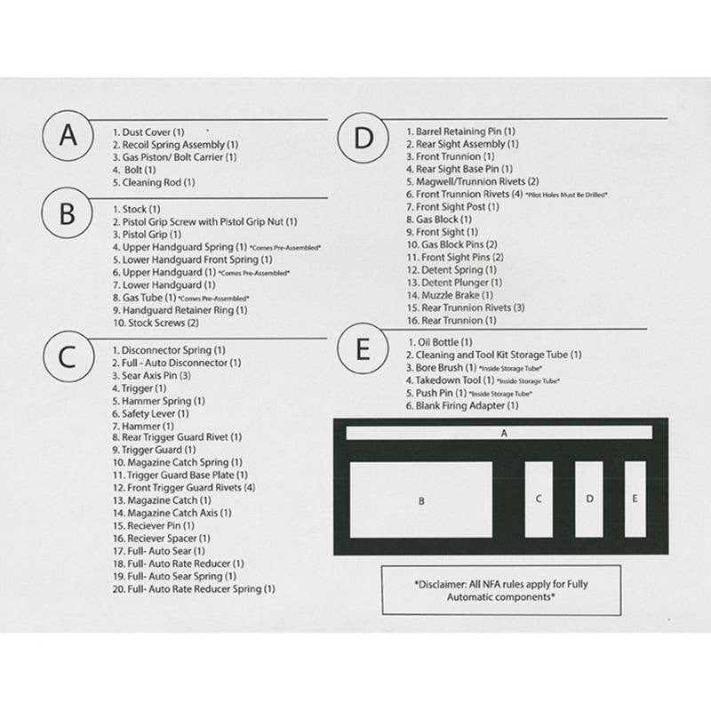 AK47 Romanian PM-63 7.62x39 AK-47 Parts Kit with populated original Romanian 16 Barrel